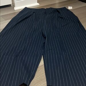 Womens Navy Pinstripe Pants